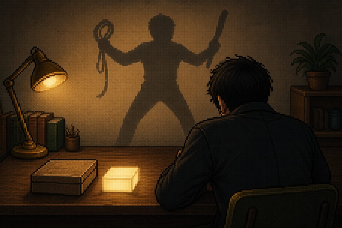 下画面のストックを忘れたまま被弾する筆者のイラスト