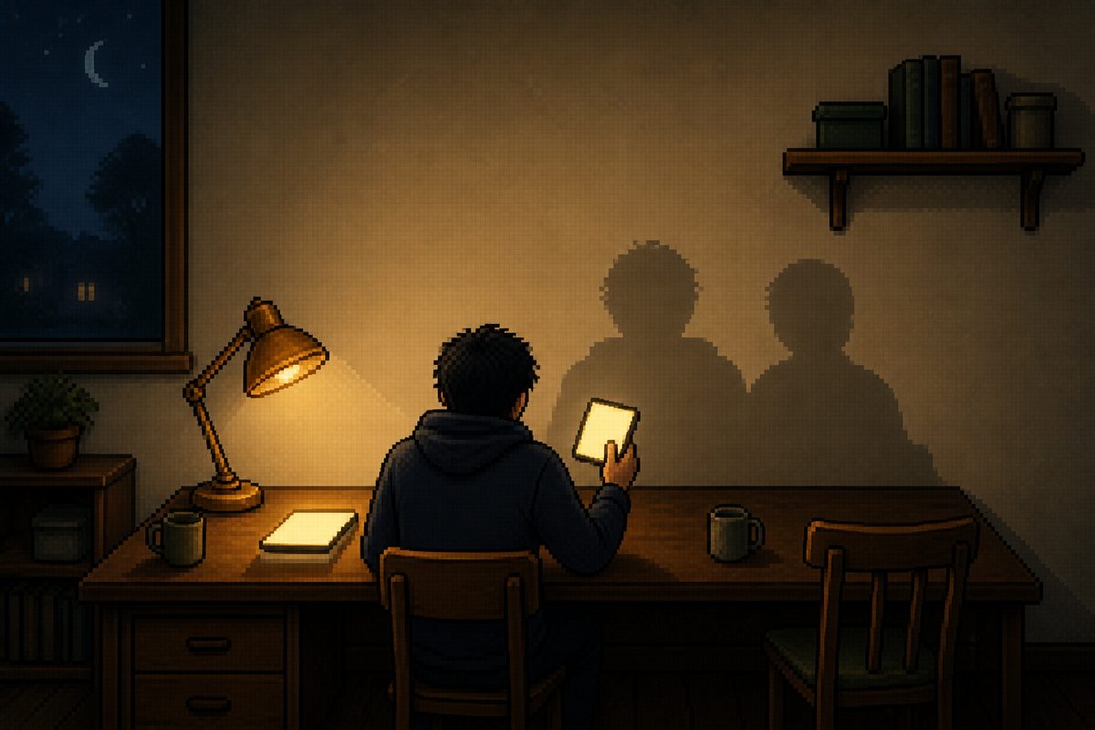 2人プレイ対応のソフトを1人で持っている筆者のイラスト